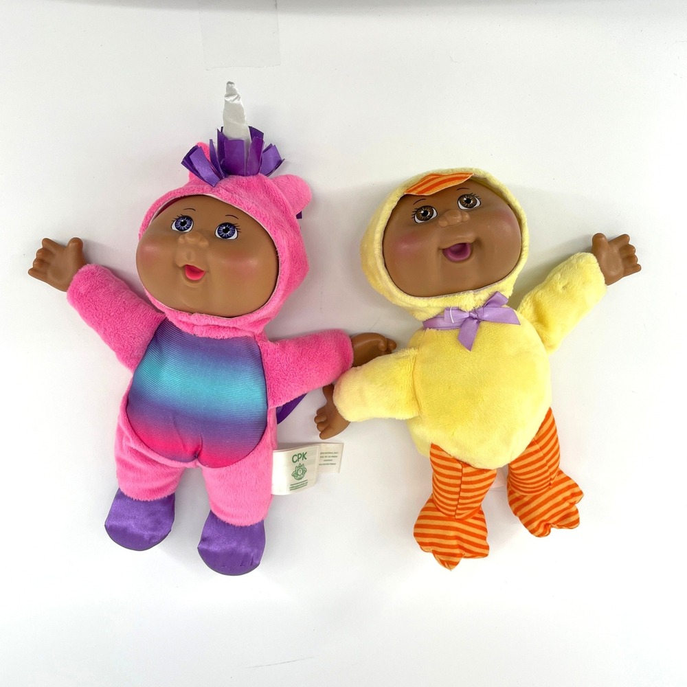 Cabbage Patch Kids Set of 2 Plush Dolls Unicorn Duckling 2021 Jazwares Fantasy